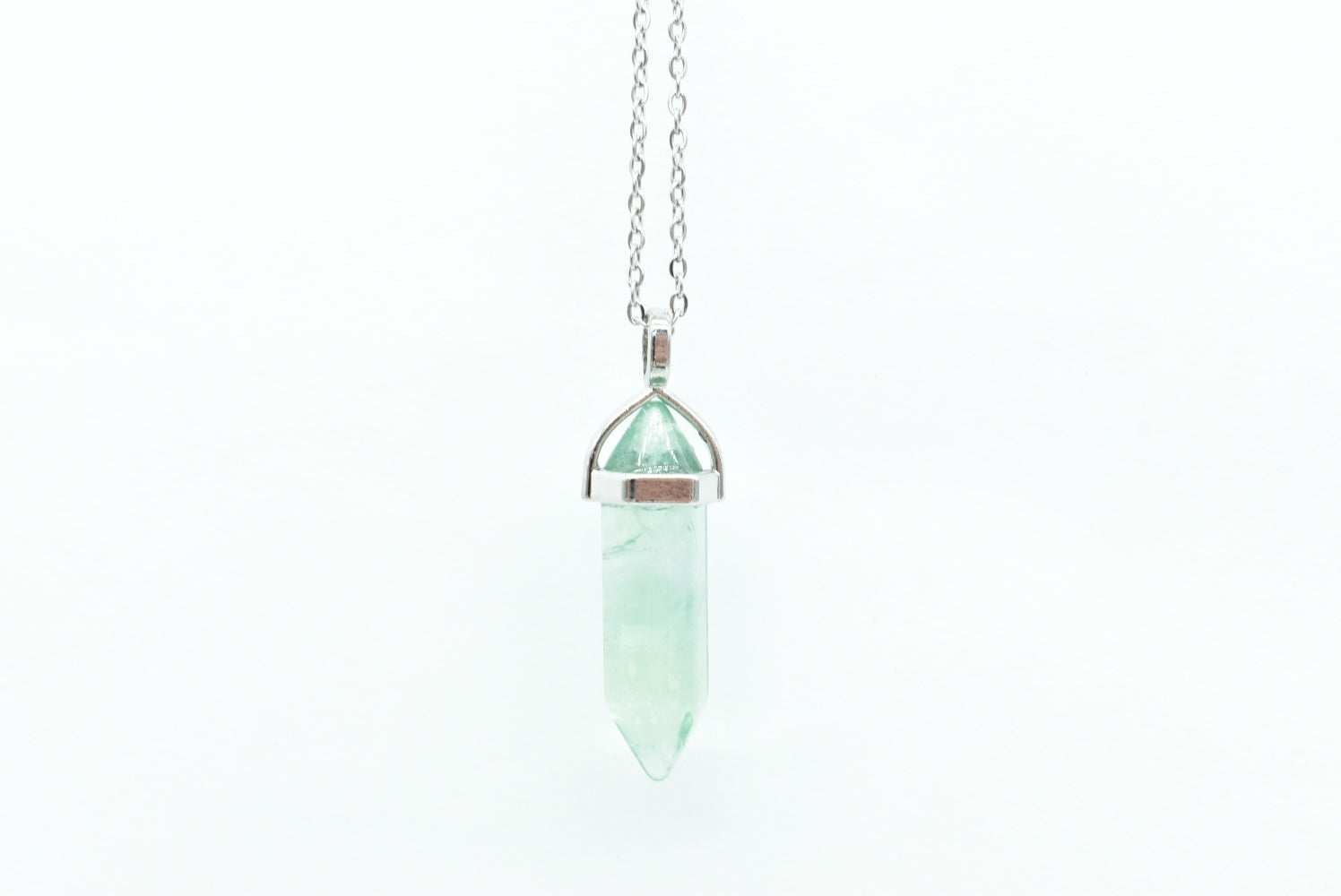 Green Fluorite Biterminated Point Pendant