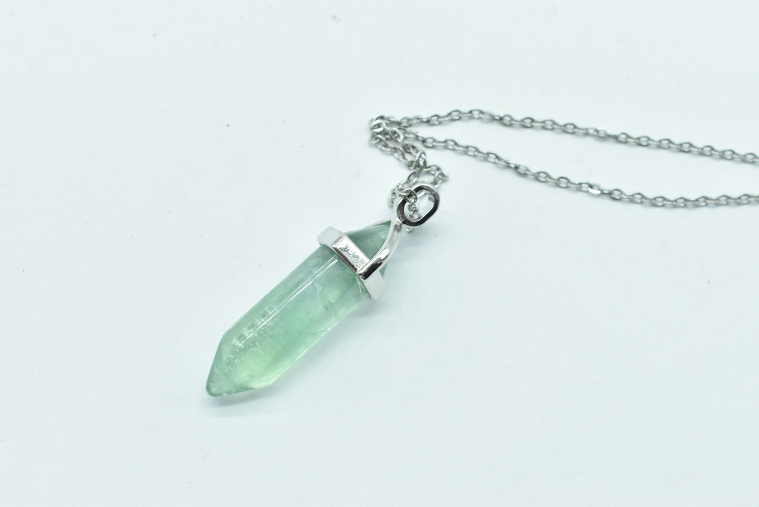 Green Fluorite Biterminated Point Pendant