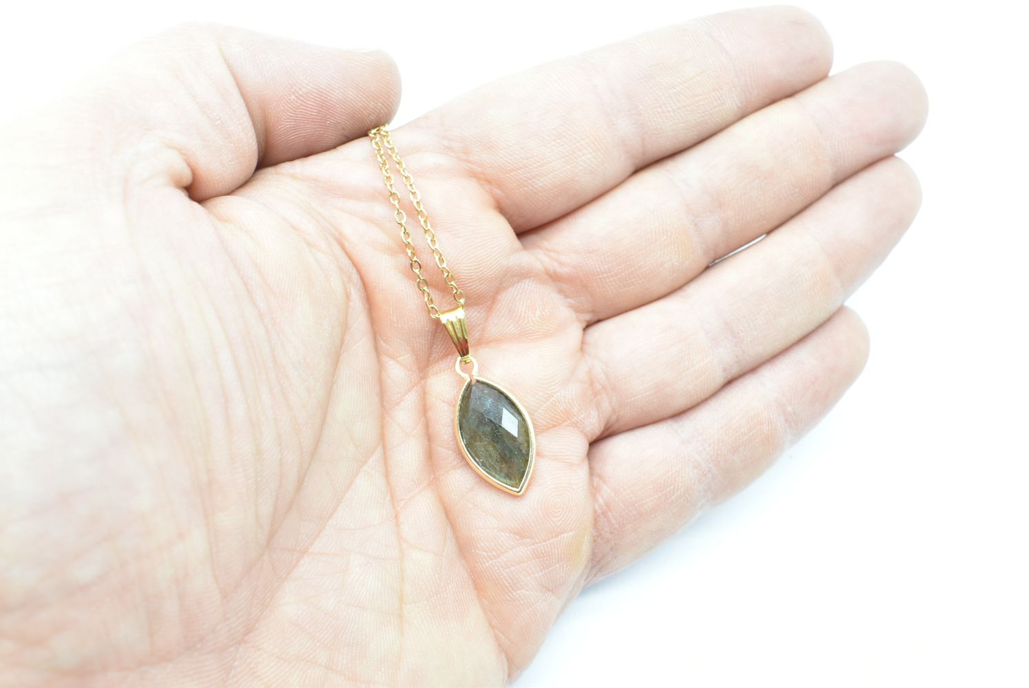 Faceted Labradorite Drop Pendant