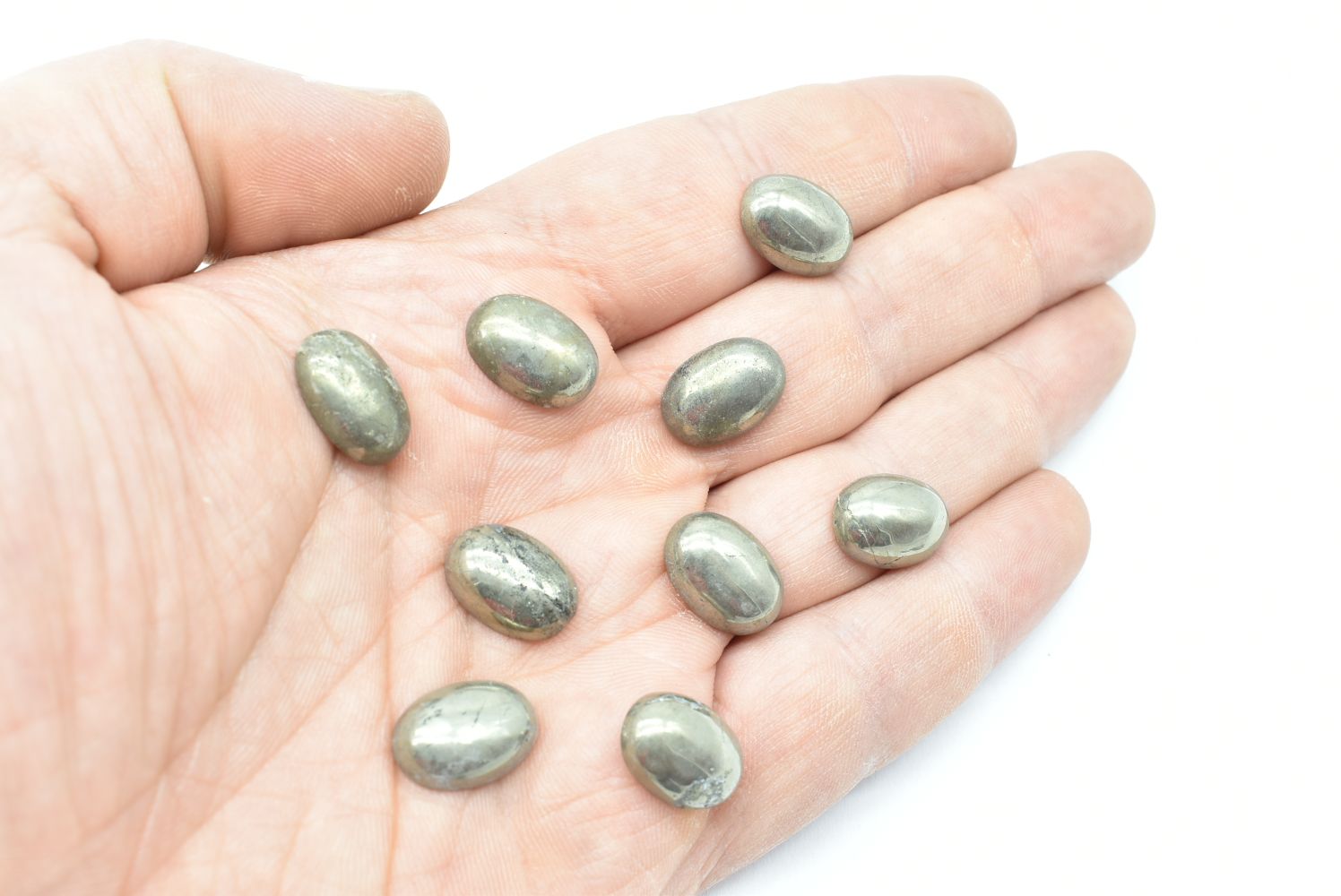 Oval Pyrite Cabochon - 14 mm