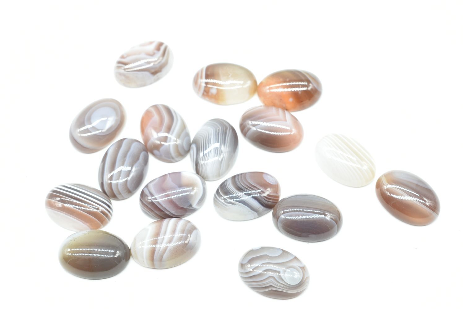 Oval Gray Agate Cabochon - 14 mm