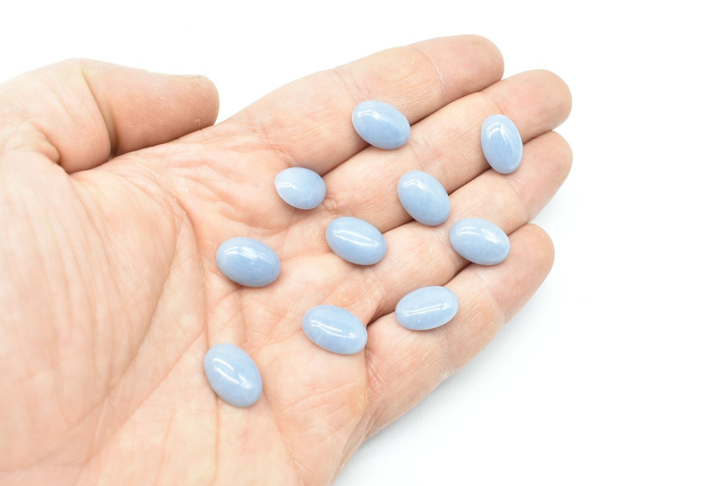 Oval Angelite Cabochon - 10 mm