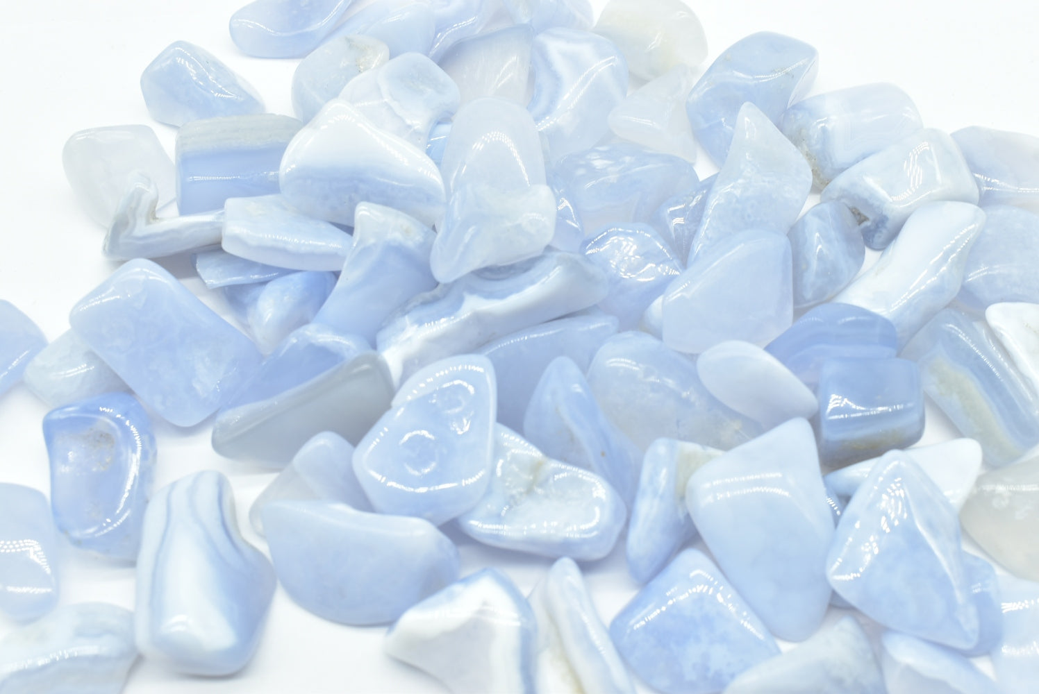 Small Tumbled Blue Chalcedony - Blue Lace Agate