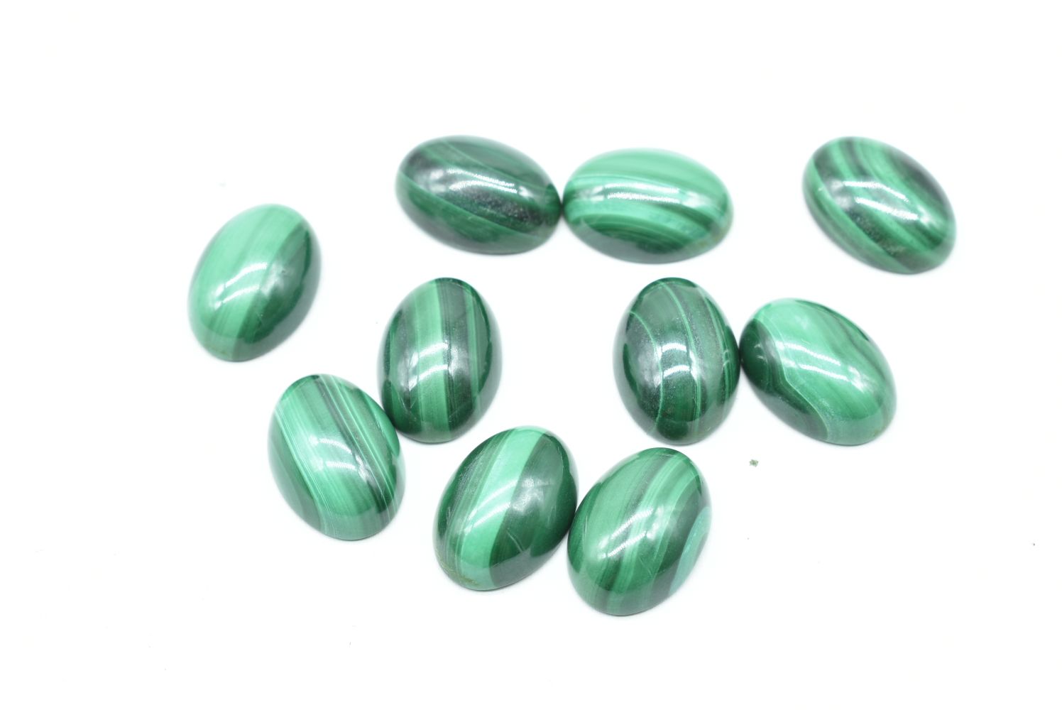 Oval Malachite Cabochon - 14 mm