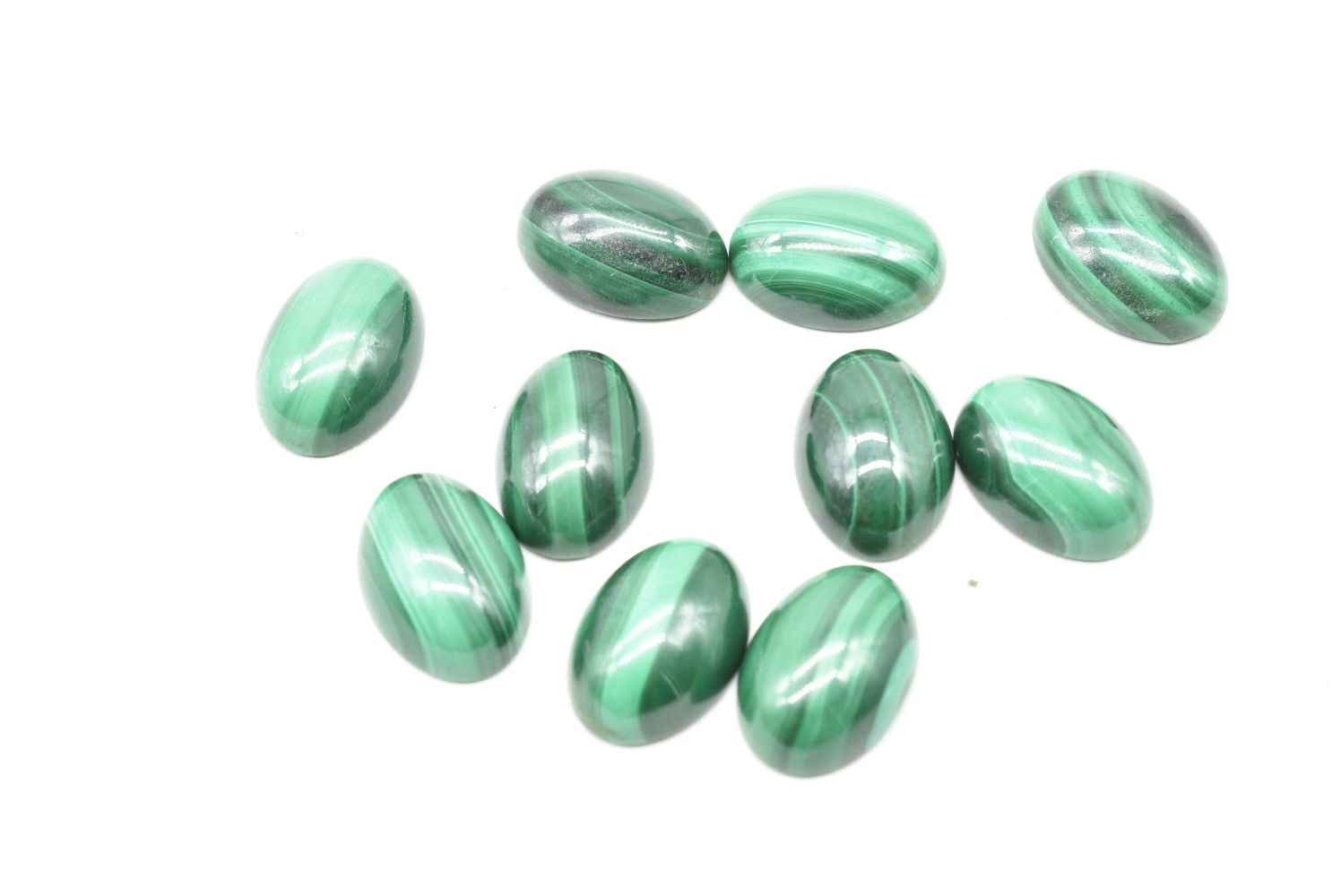 Oval Malachite Cabochon - 14 mm