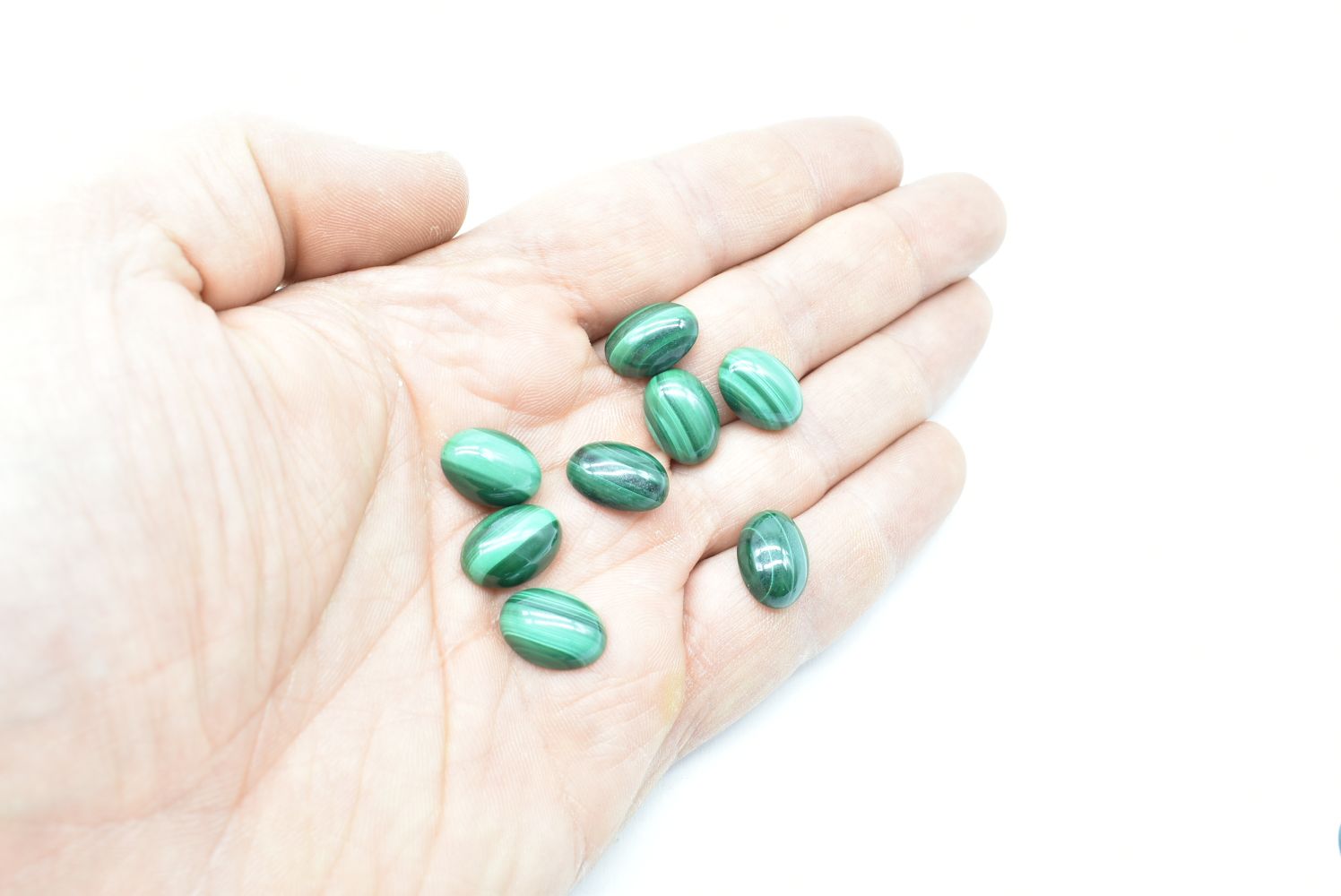 Oval Malachite Cabochon - 14 mm