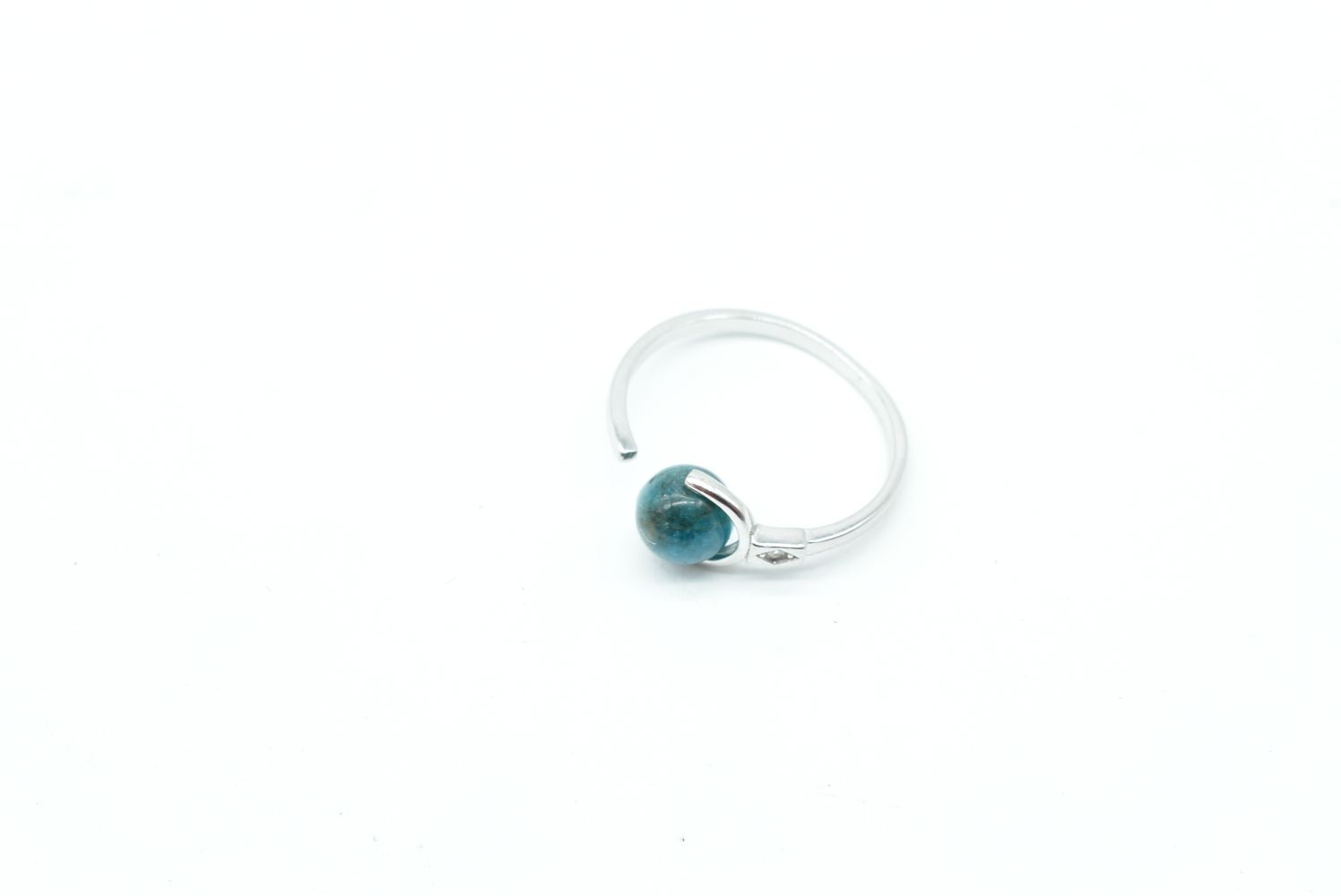 Anello con pietra di Apatite e argento 925 - Regolabile