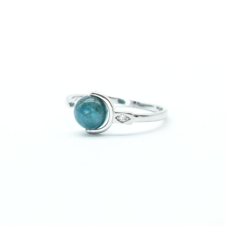 Anello con pietra di Apatite e argento 925 - Regolabile