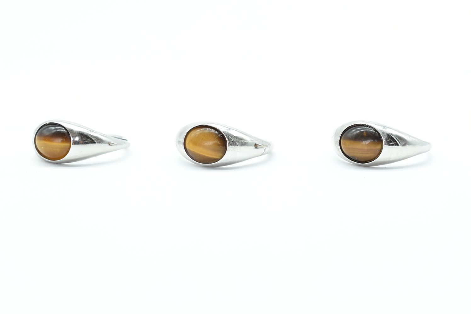 Ring with Tiger's Eye stone and 925 silver - Adjustable