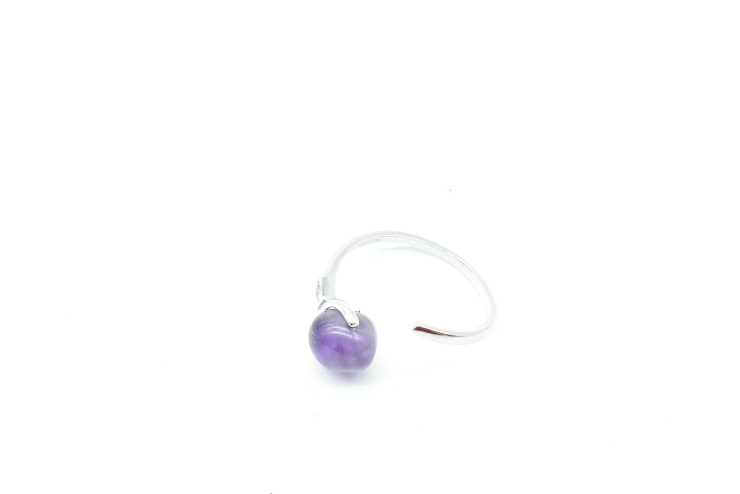 Ring with Amethyst stone and 925 silver - Adjustable