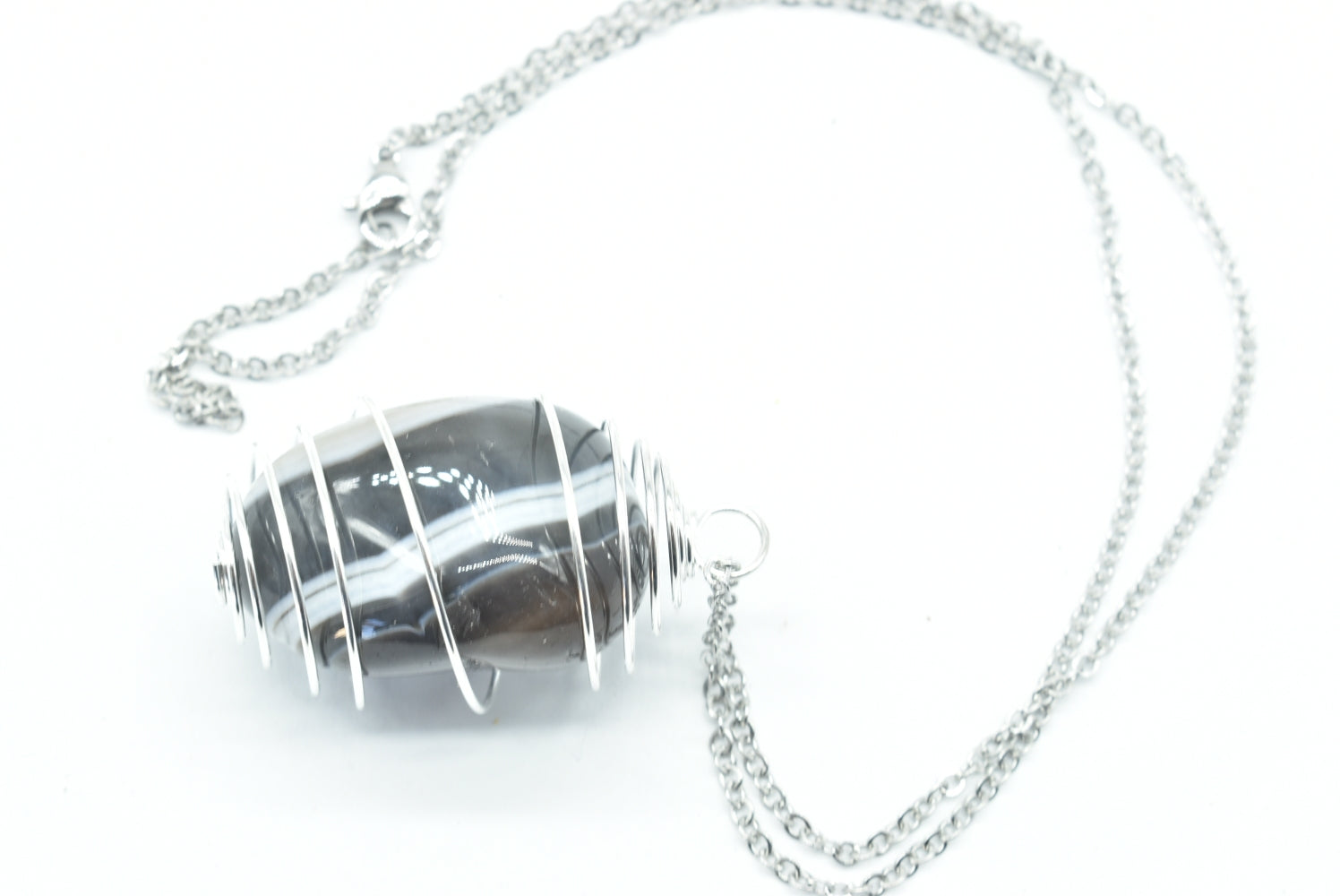 Black Agate stone pendant