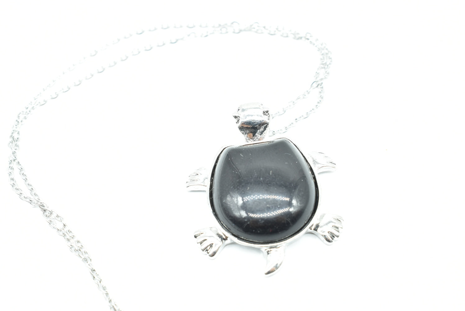 Obsidian Turtle Pendant