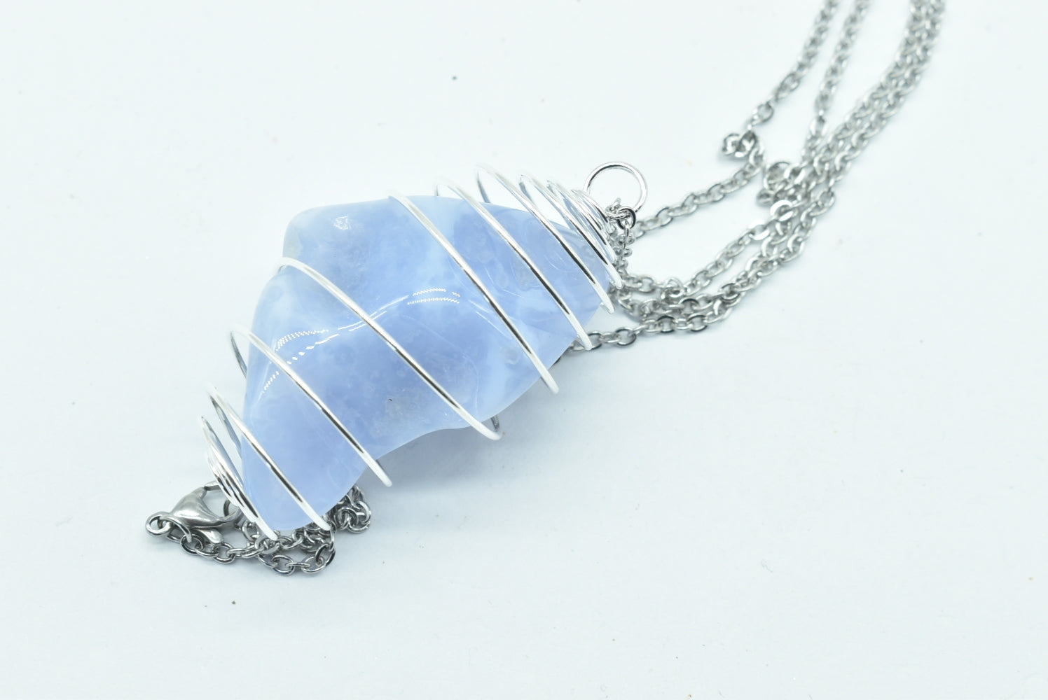 Chalcedony stone pendant