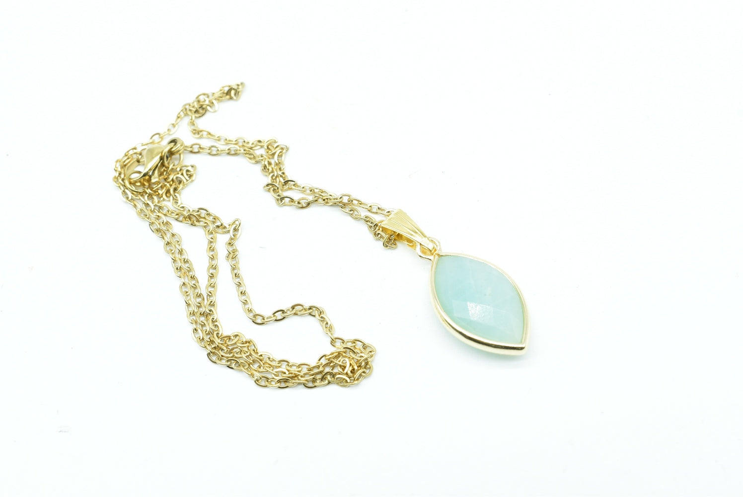 Faceted Amazonite Drop Pendant