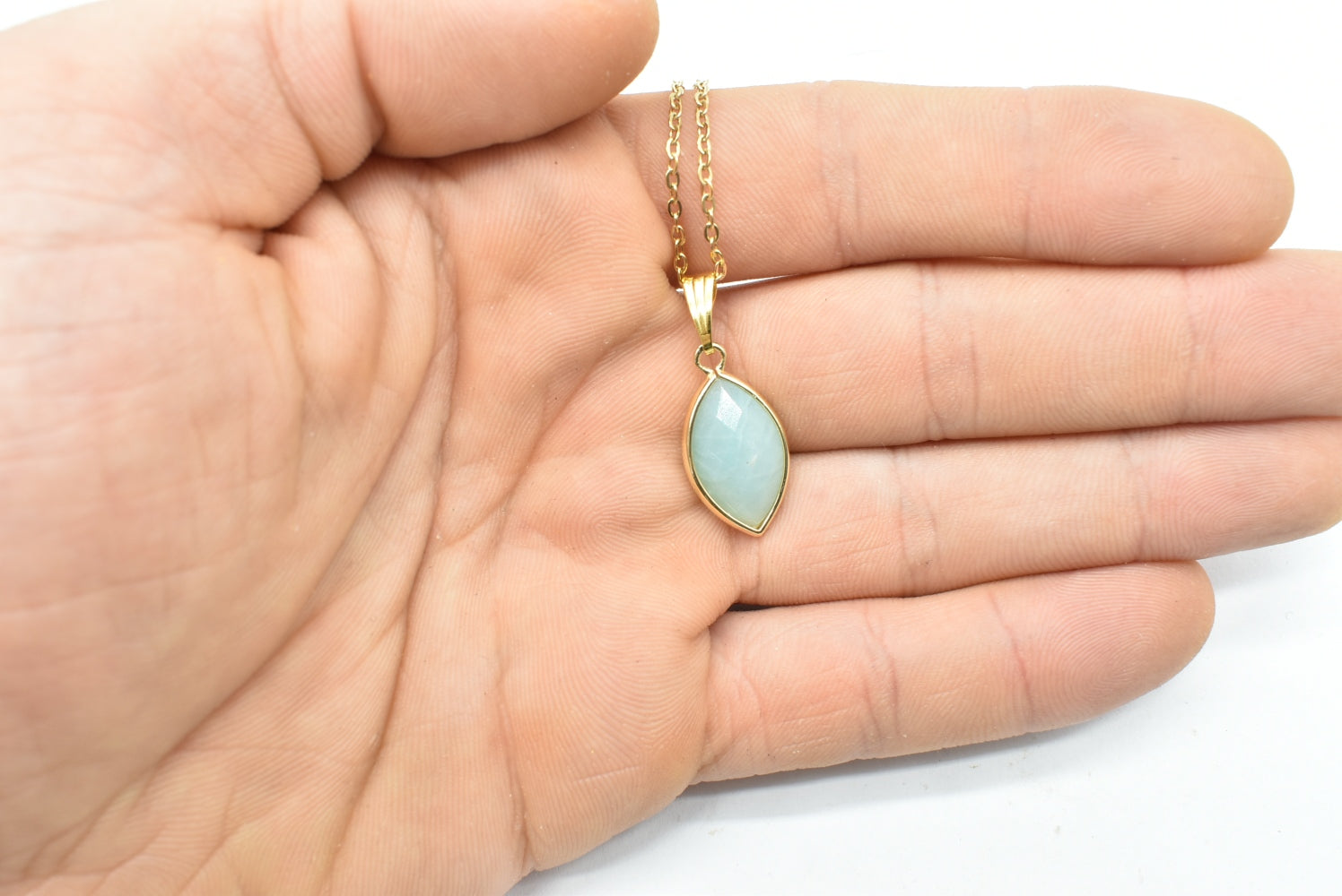 Faceted Amazonite Drop Pendant