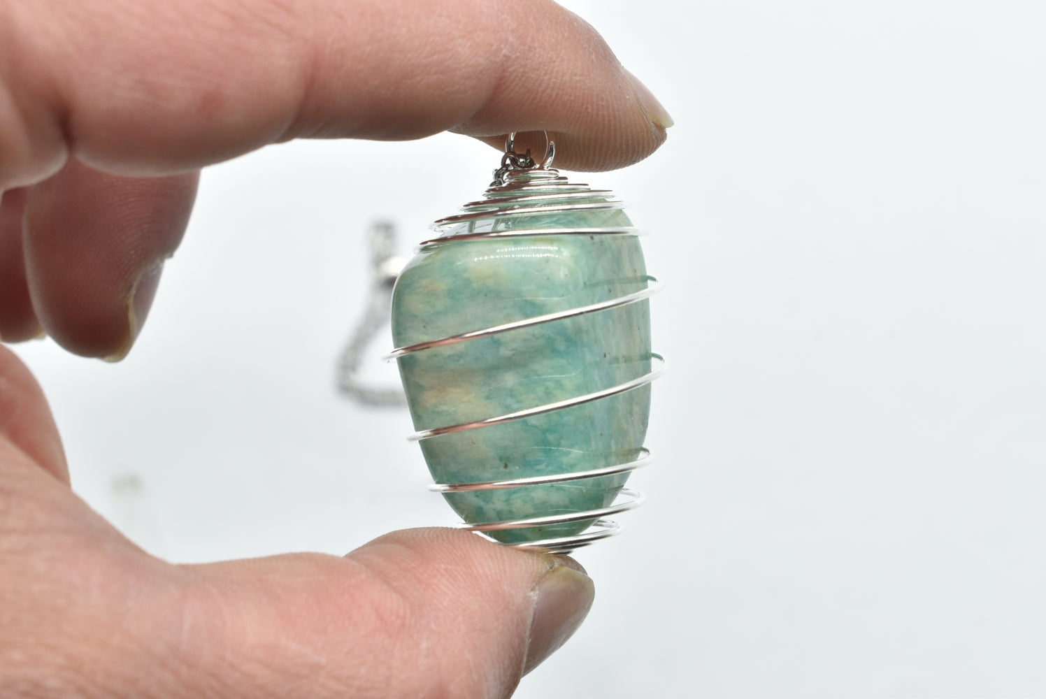 Amazonite stone pendant