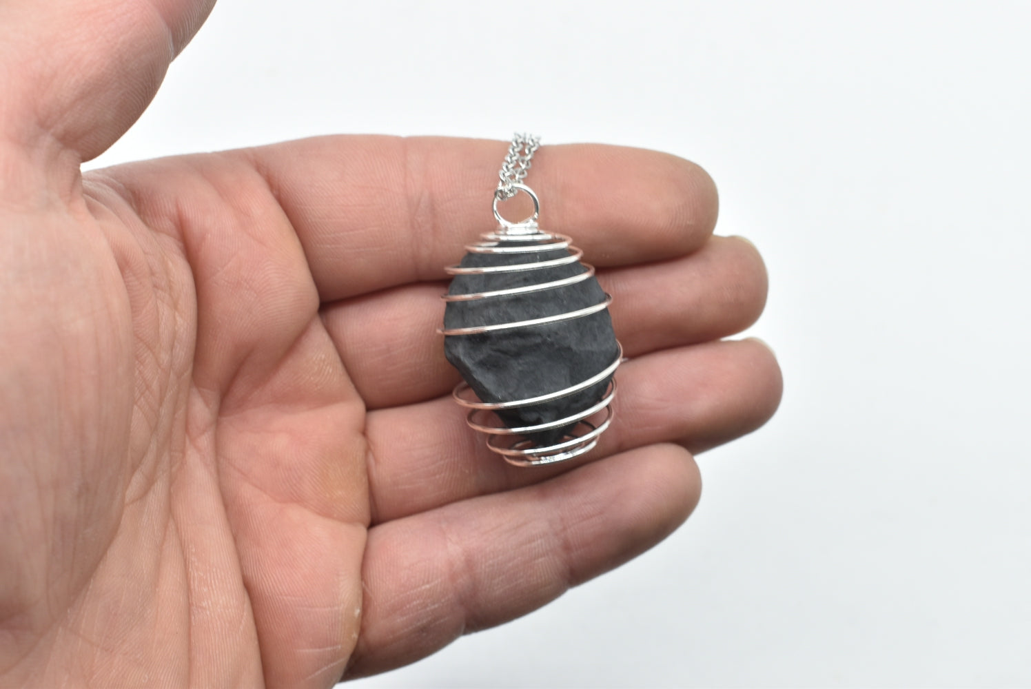 Raw Shungite stone pendant