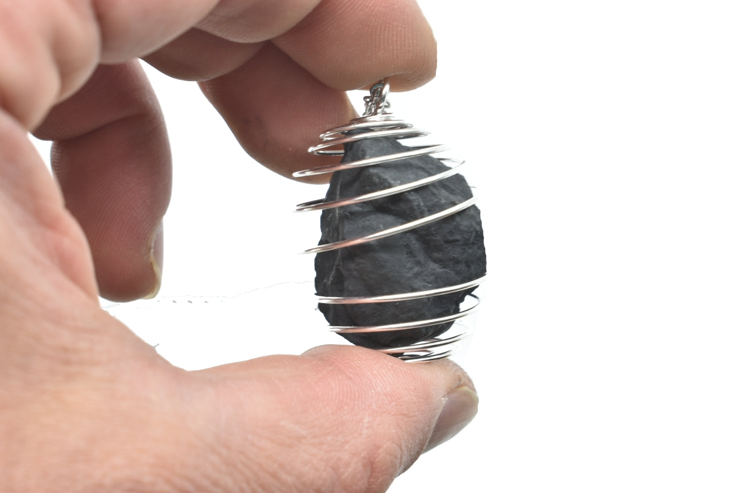 Raw Shungite stone pendant