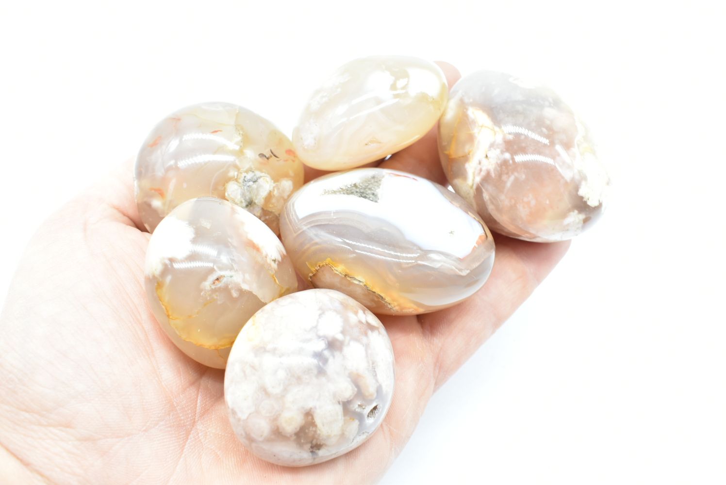 Agate Sakura Palm Stone