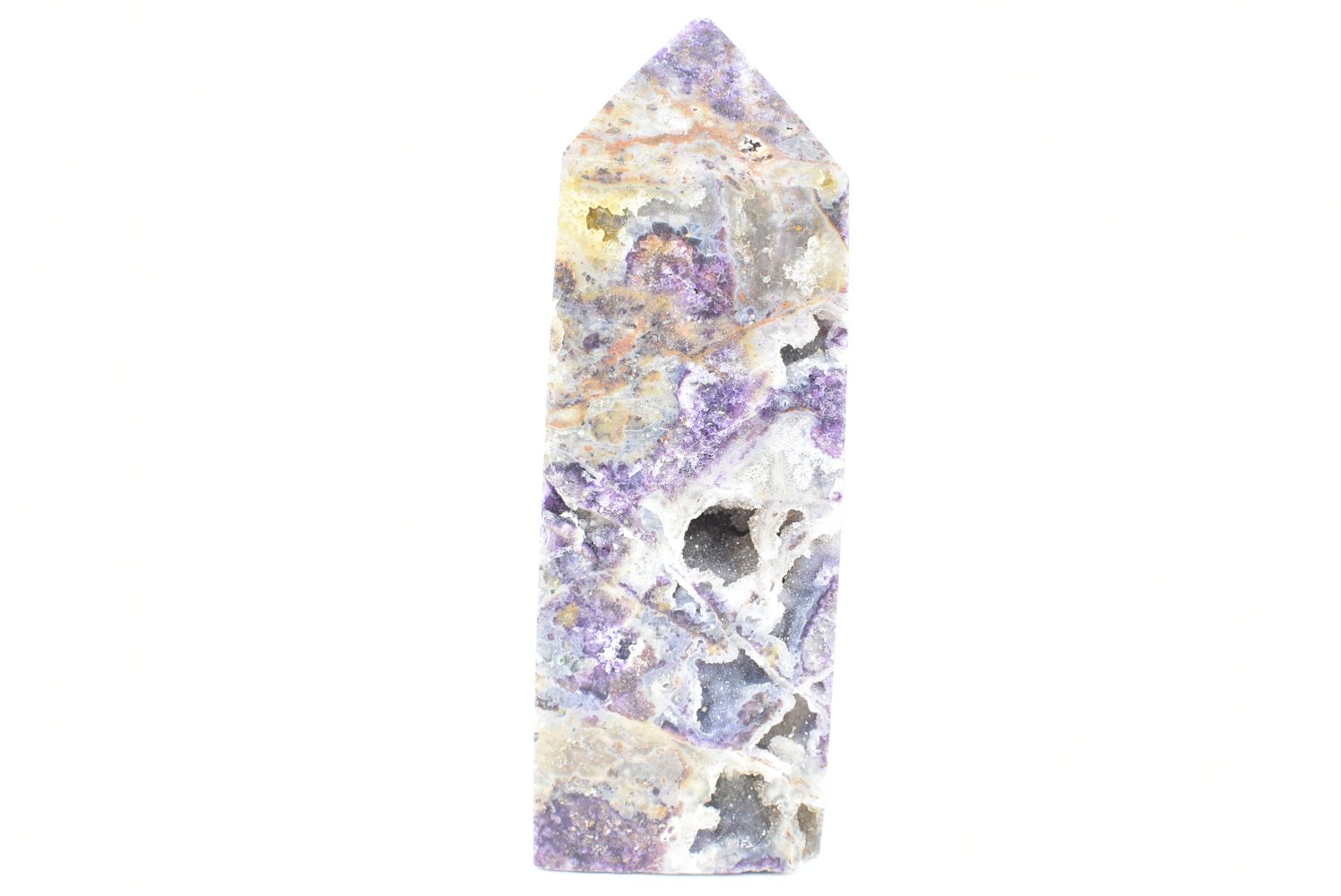 Chalcedony Obelisk with Sphalerite 8.3 cm