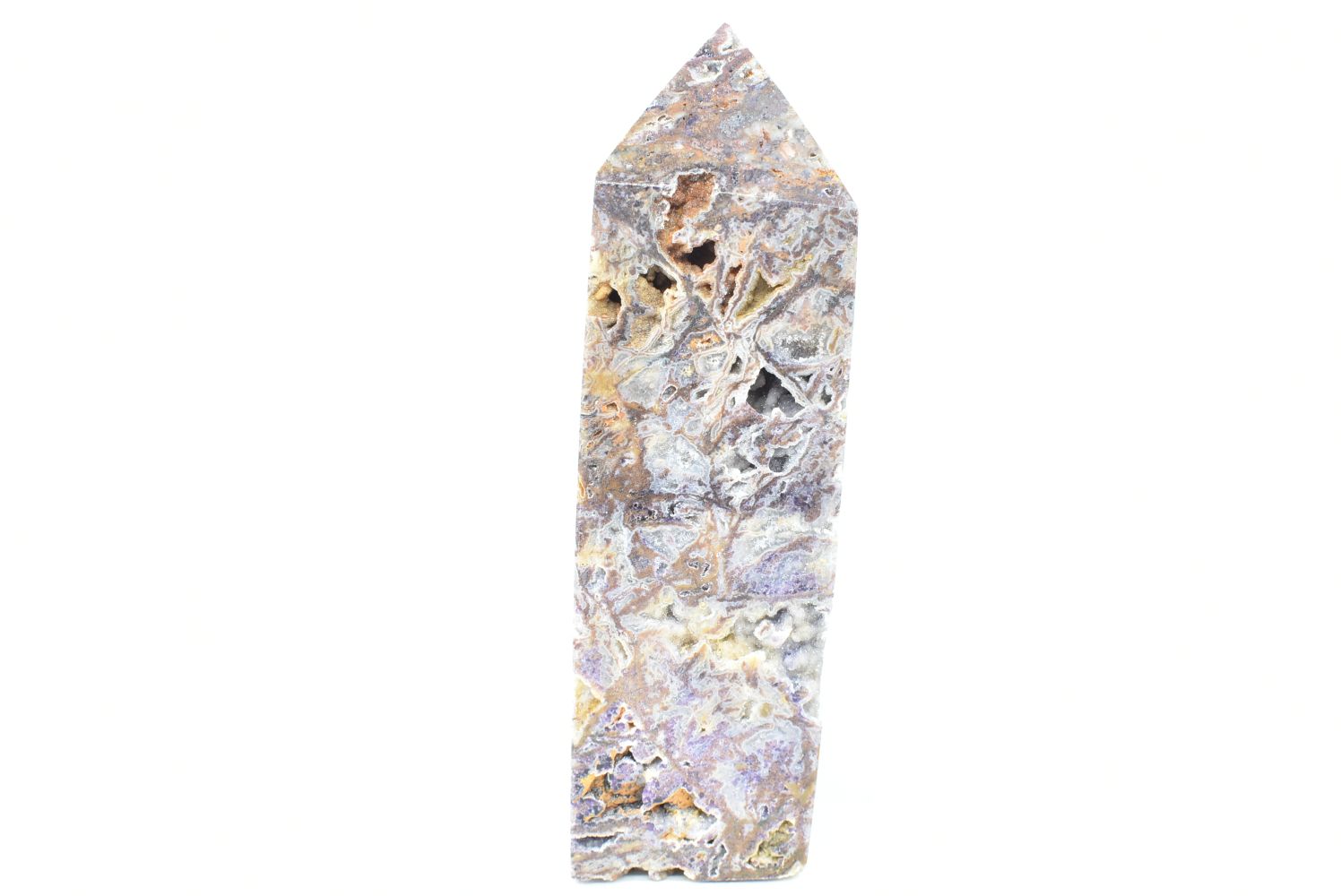 Chalcedony Obelisk with Sphalerite10 cm