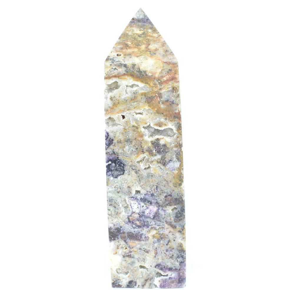Obelisco di Calcedonio con Sfalerite 10 cm