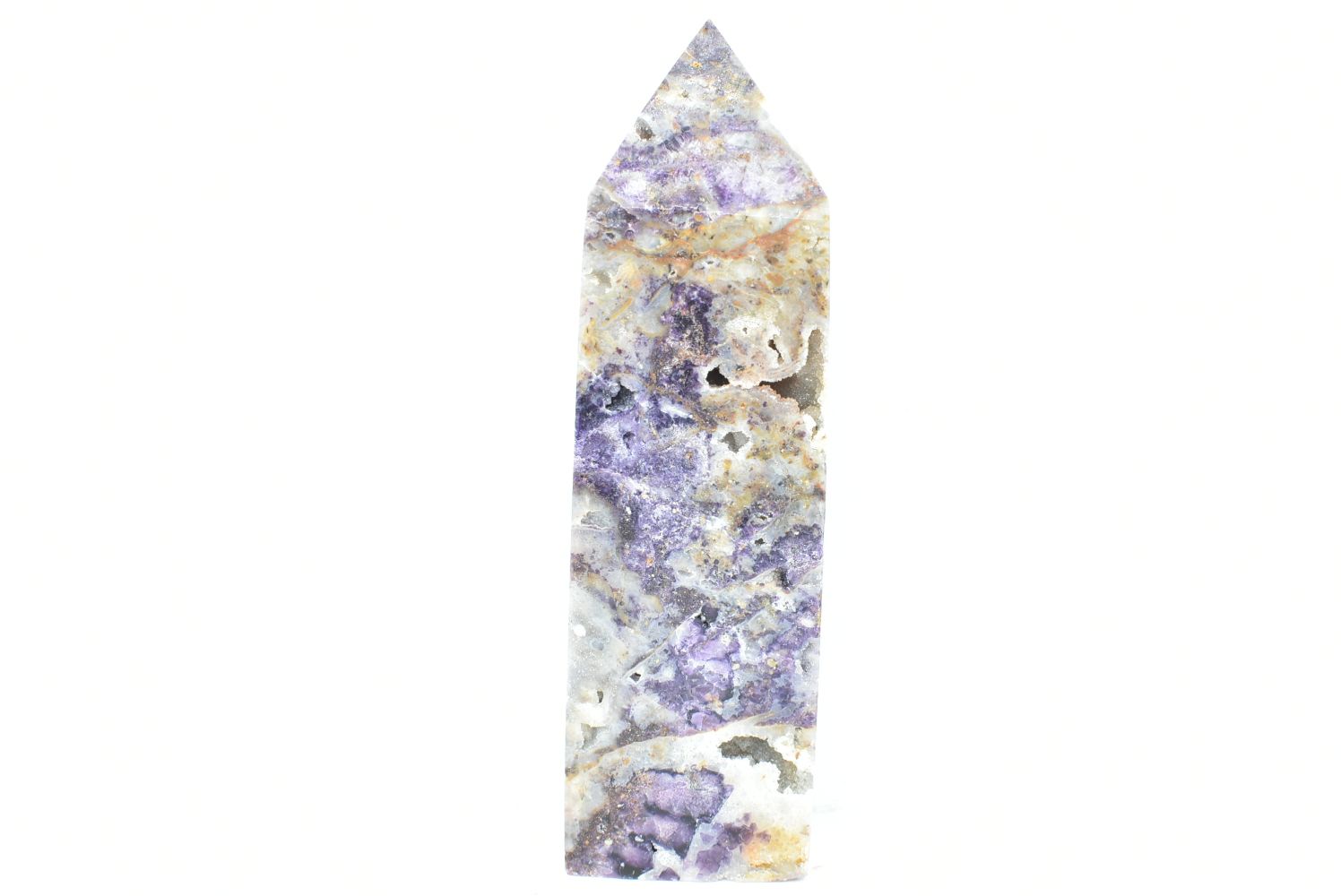 Chalcedony Obelisk with Sphalerite 10 cm