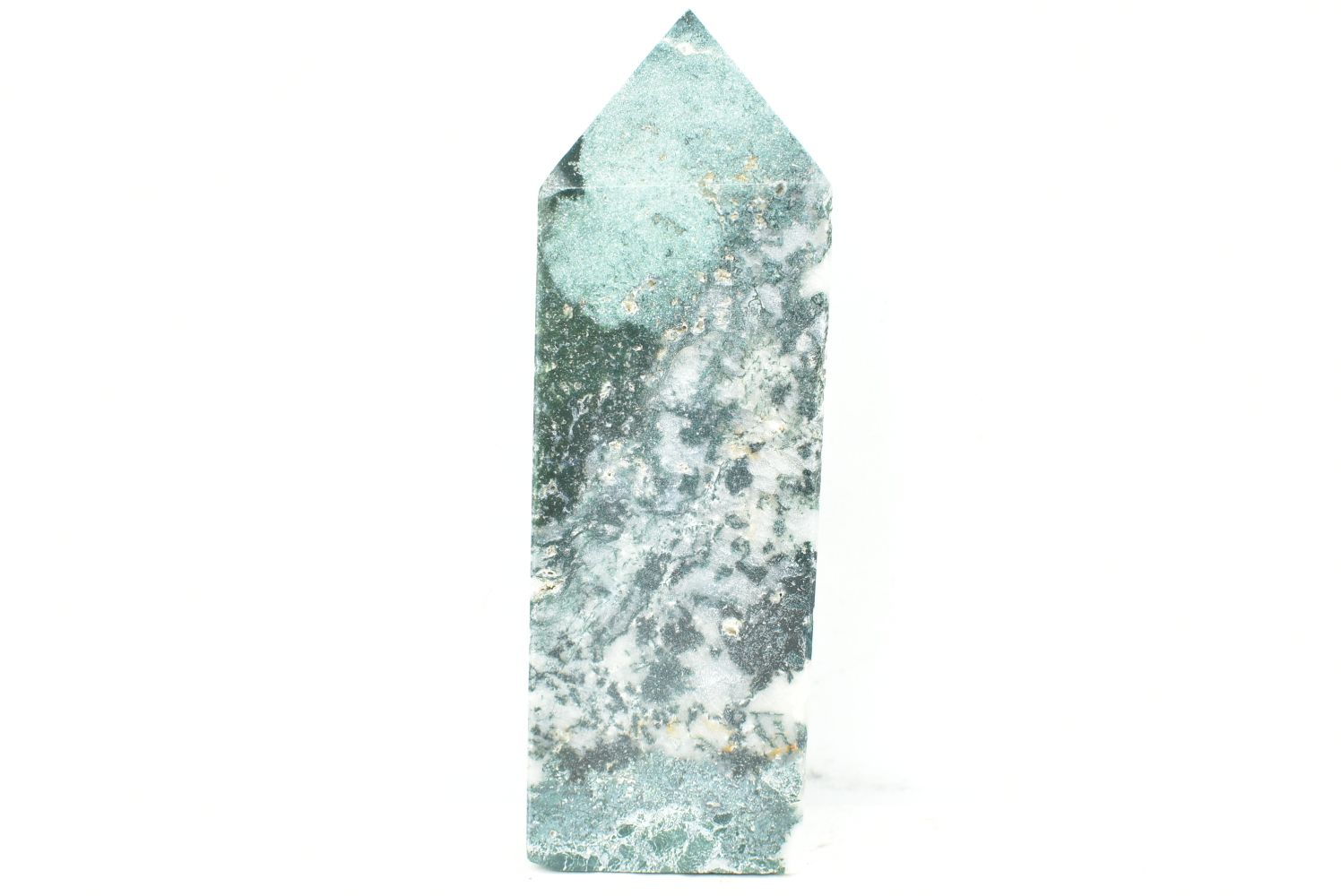 Moss Agate Obelisk 10.1 cm