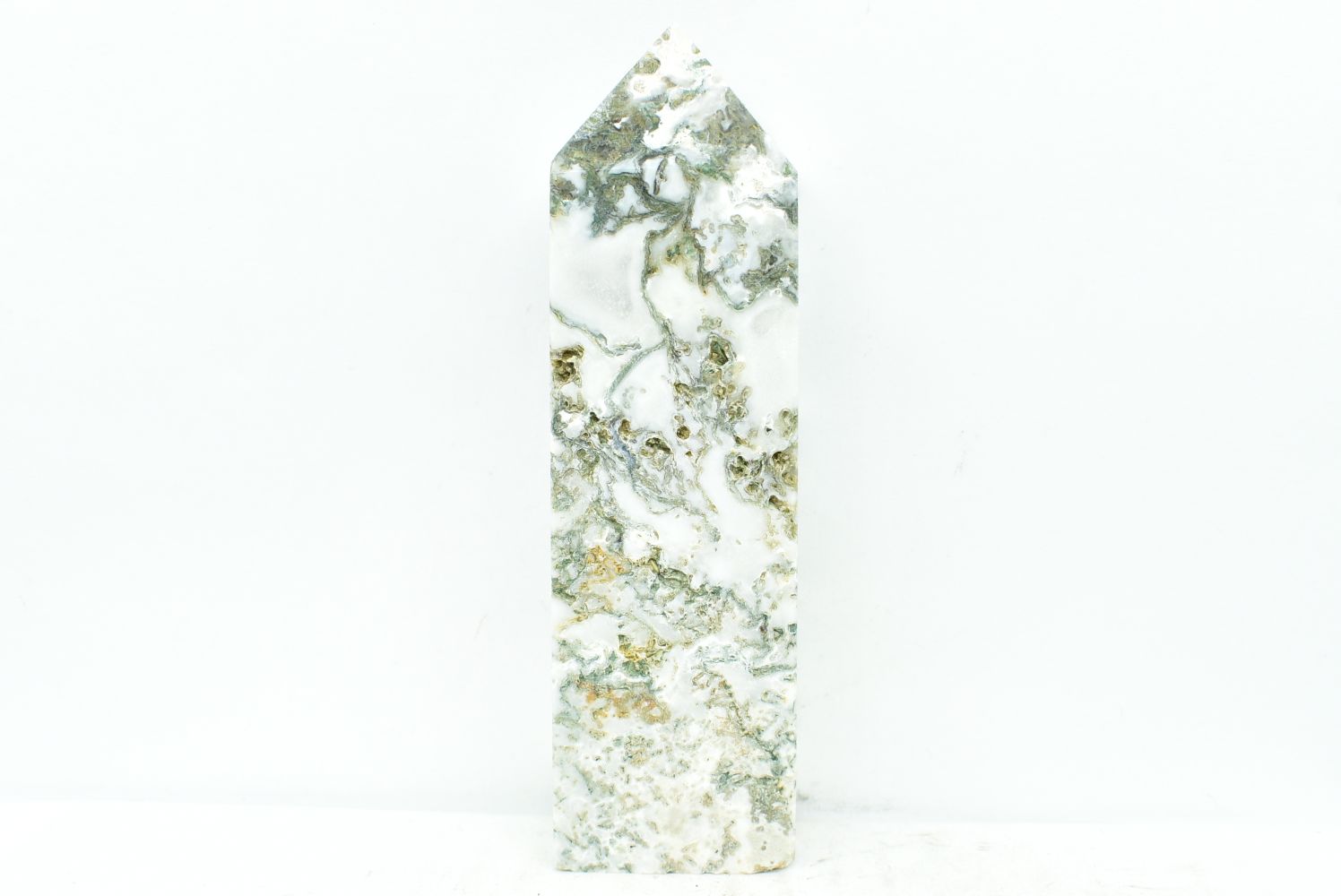 Moss Agate Obelisk 10.4 cm