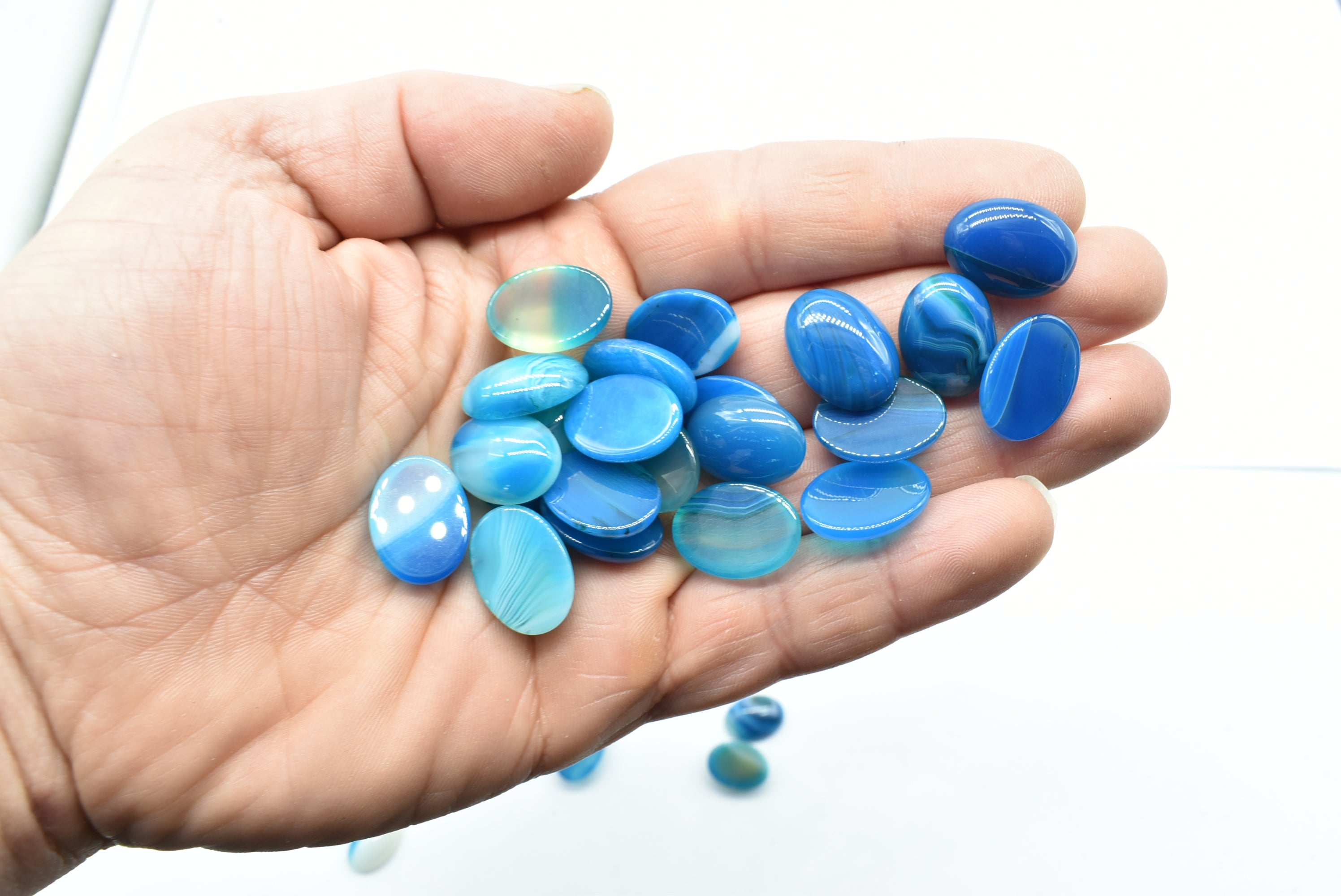 Blue Agate Oval Cabochon (Tint)