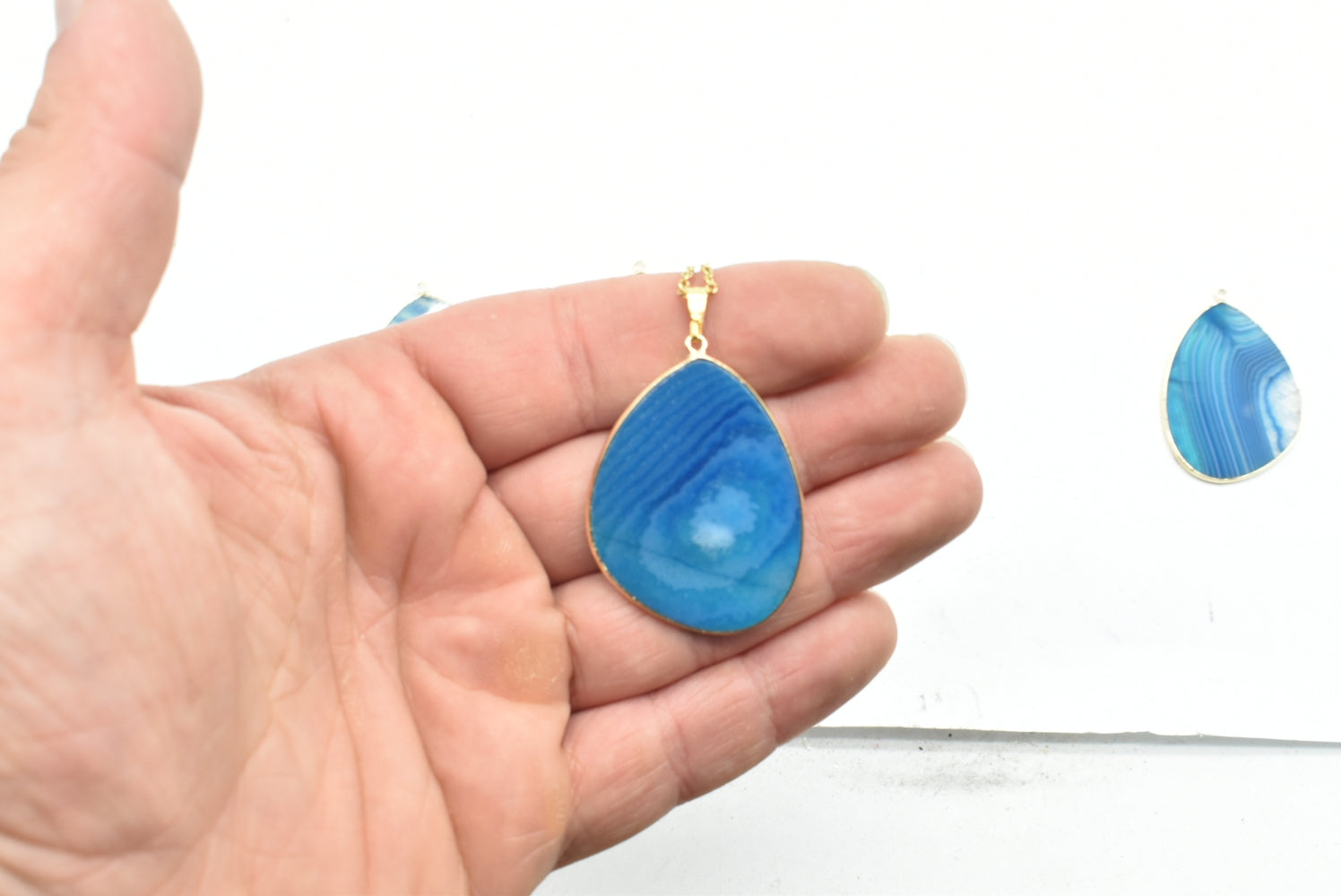 Banded Agate Drop Pendant