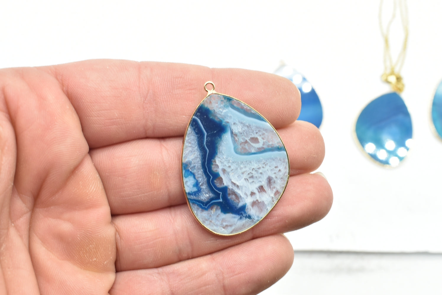 Banded Agate Drop Pendant