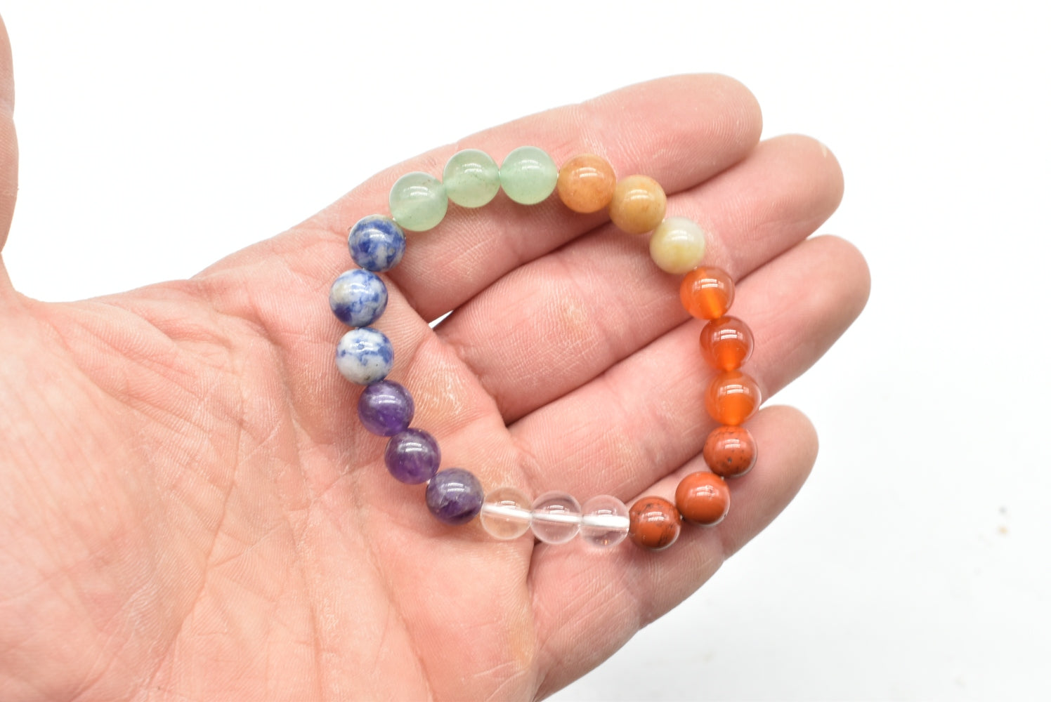 Bracciale con perline di pietre dei 7 Chakra