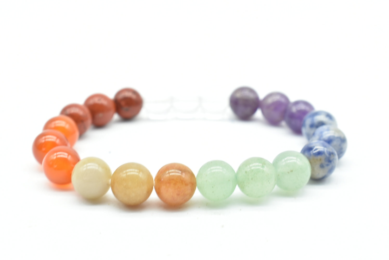 Bracciale con perline di pietre dei 7 Chakra