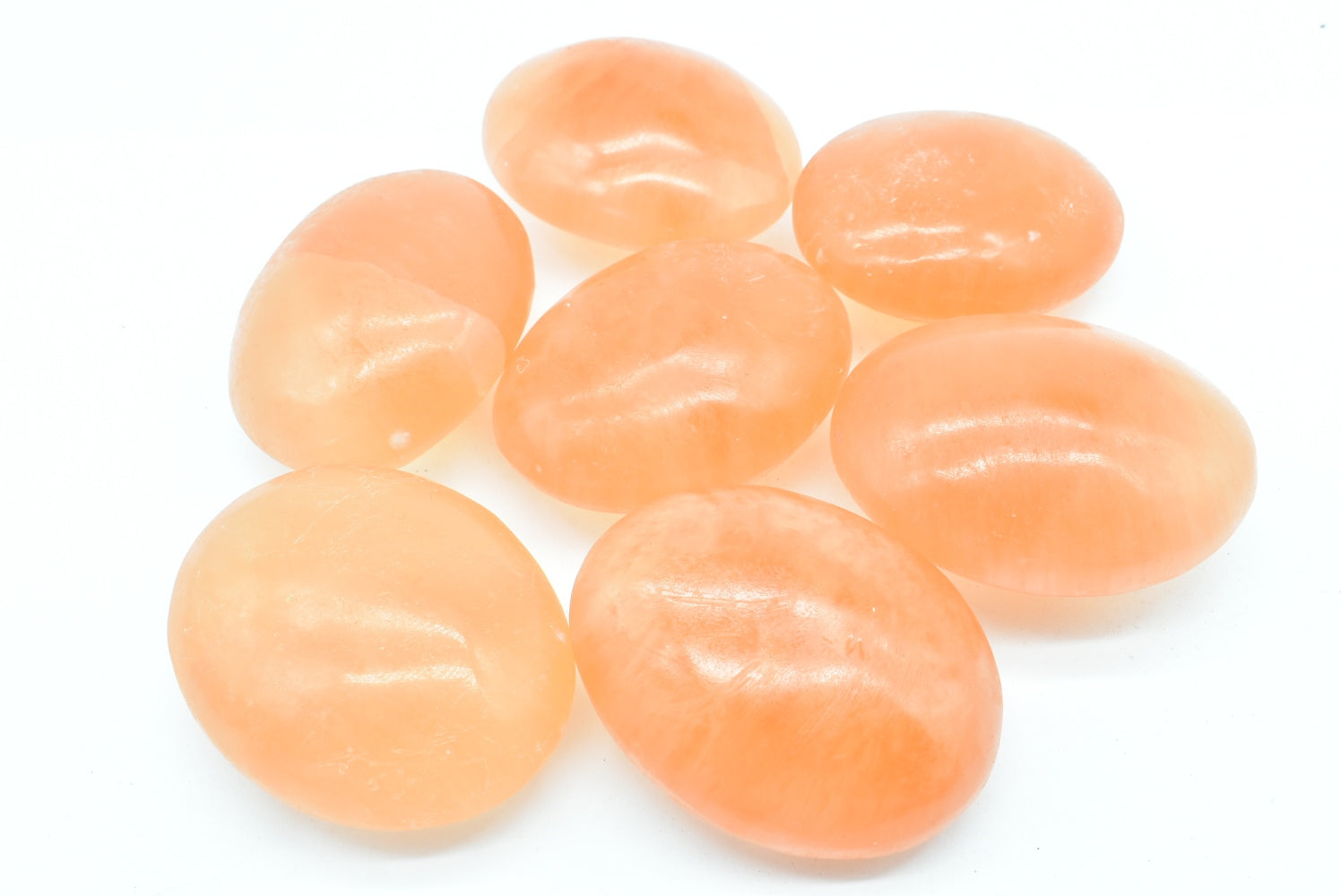 Selenite Arancione Palm Stone