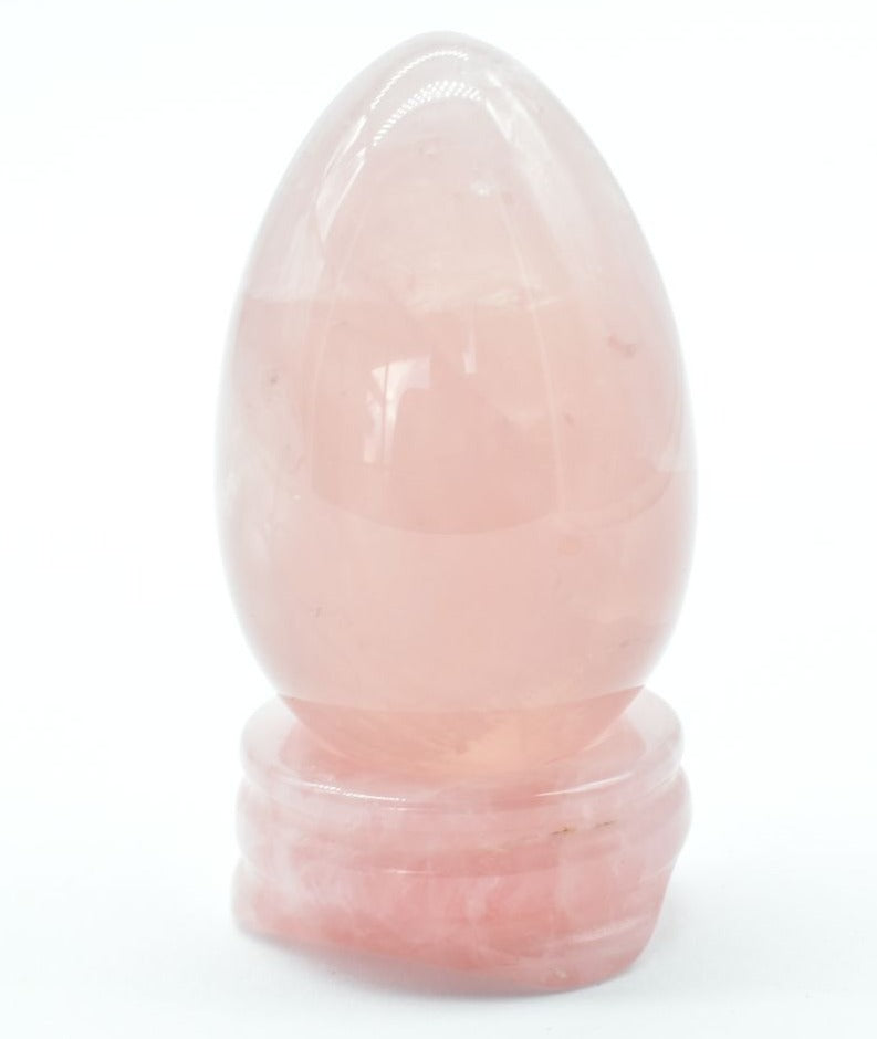Uovo di Quarzo Rosa con base 5.6 cm