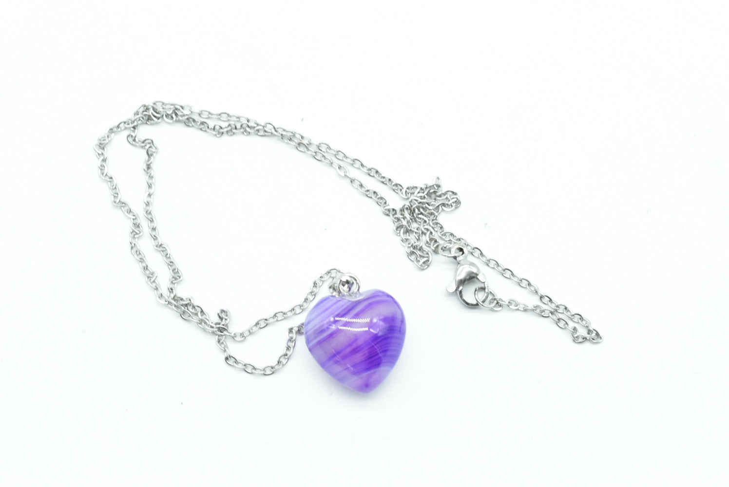 Purple Agate Heart Pendant (Dyed)