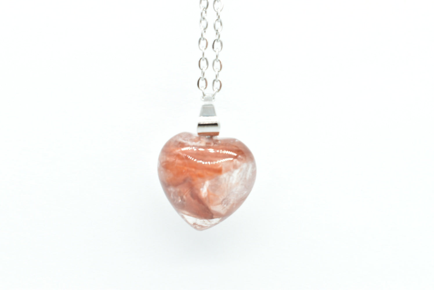 Heart Pendant of Hematoid Quartz