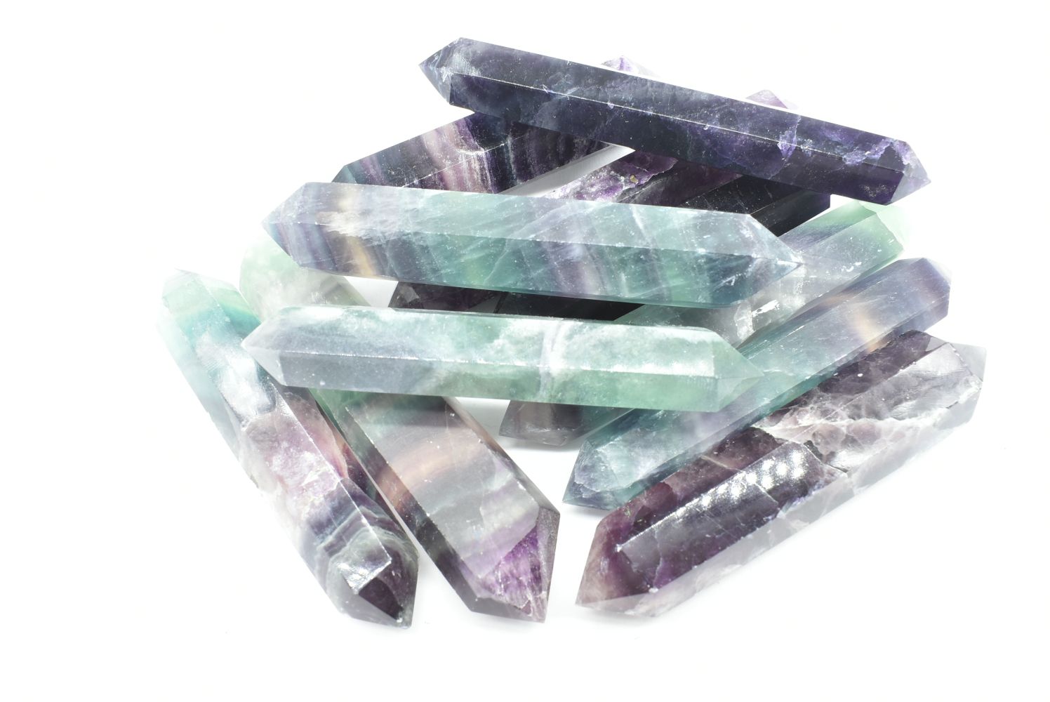 Double ended point of Rainbow Fluorite 8.5-10 cm - Quality B