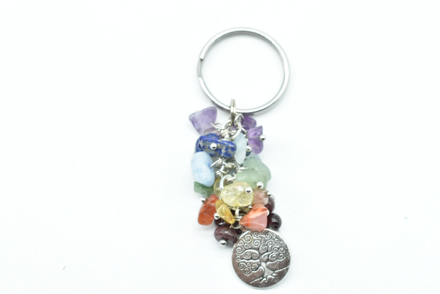 Keychain with stone chips of the 7 Chakras