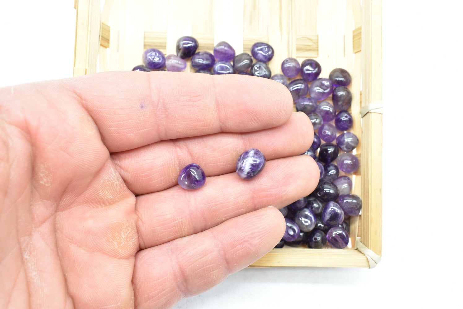 Perline di Ametista 10 mm Forate - 5 Perline