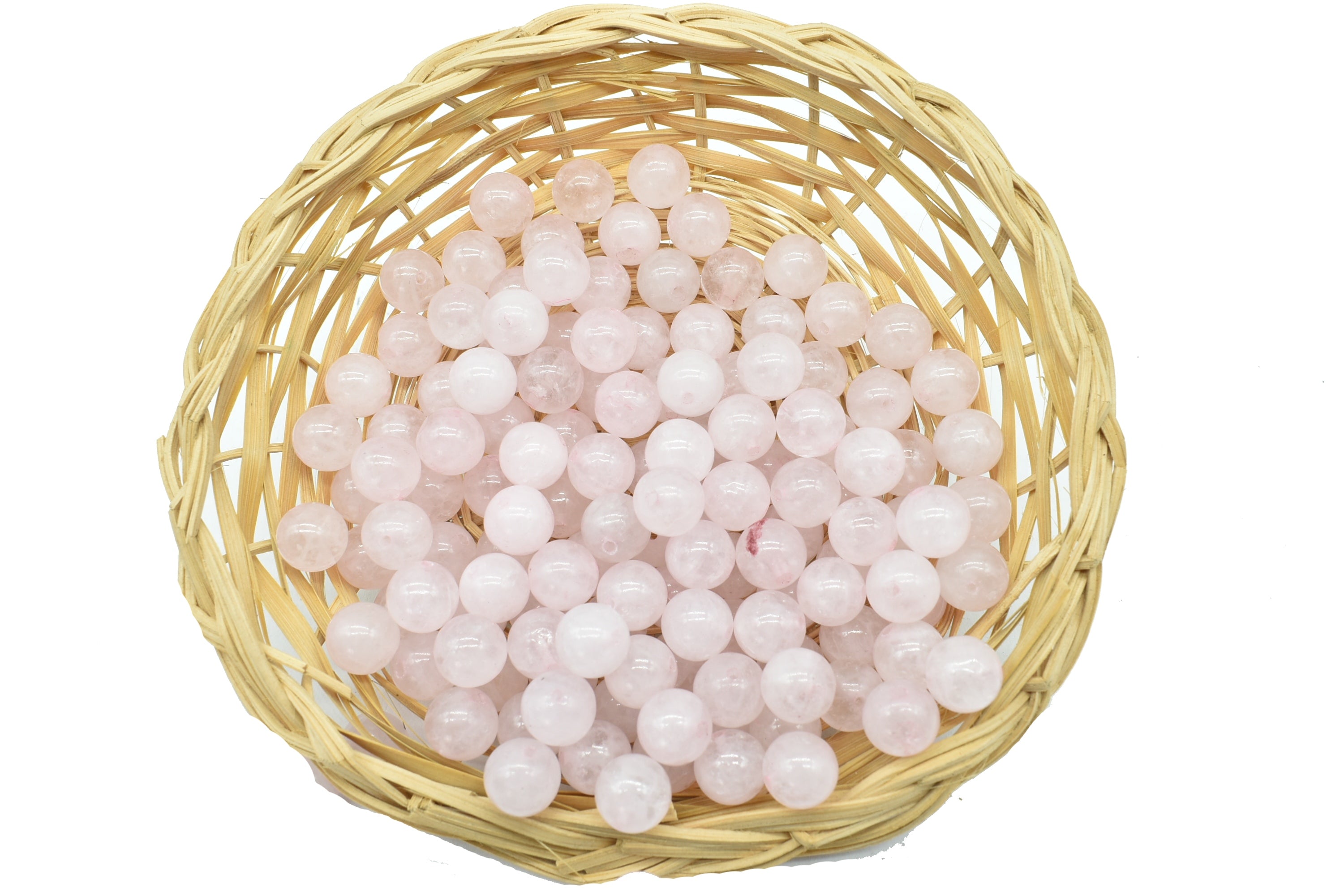 Perline di Quarzo Rosa 10 mm Forate - 10 Perline