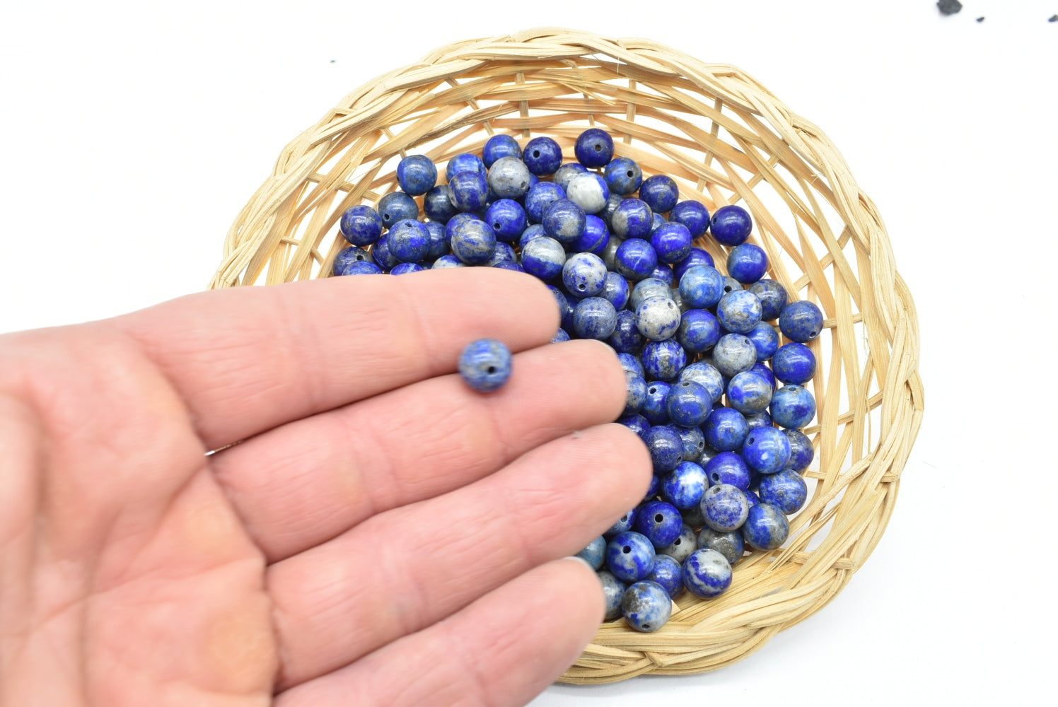 Perline di Lapislazzuli 8 mm Forate - 5 Perline