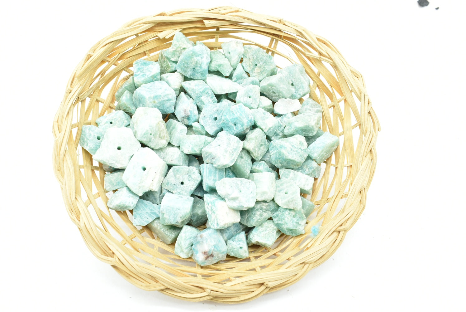 Raw Amazonite Stones 10-20 mm Perforated - 2 Pieces