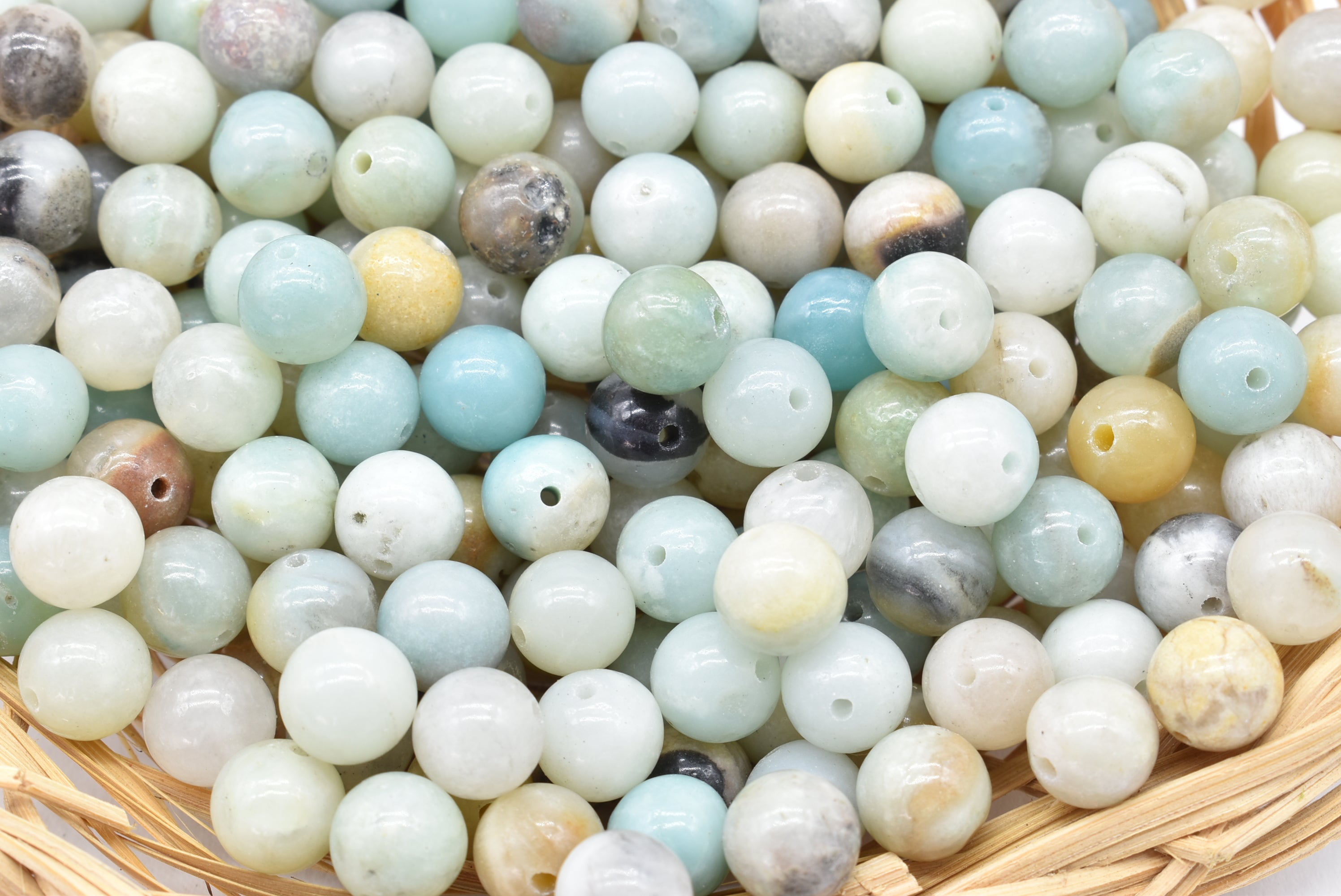 Amazonite Beads 8.5 mm Perforated - 10 Beads