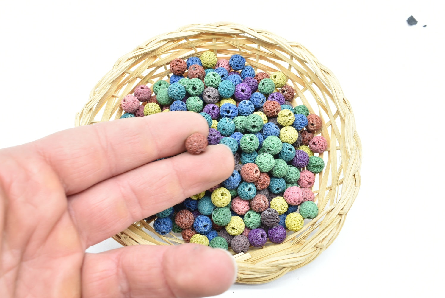 8 mm Colored Lava Beads Perforated - 10 Beads