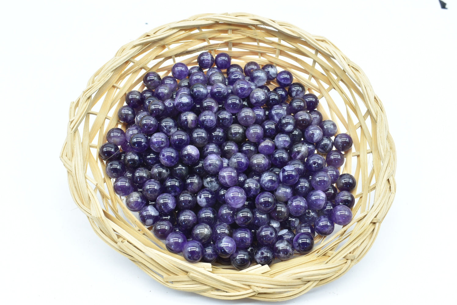 8 mm Perforated Amethyst Beads - 5 Beads