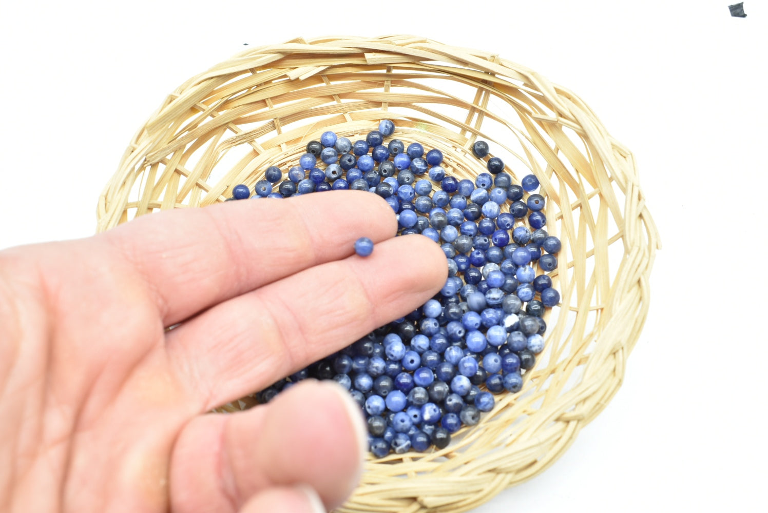 Sodalite Beads 4 mm Perforated - 10 Beads