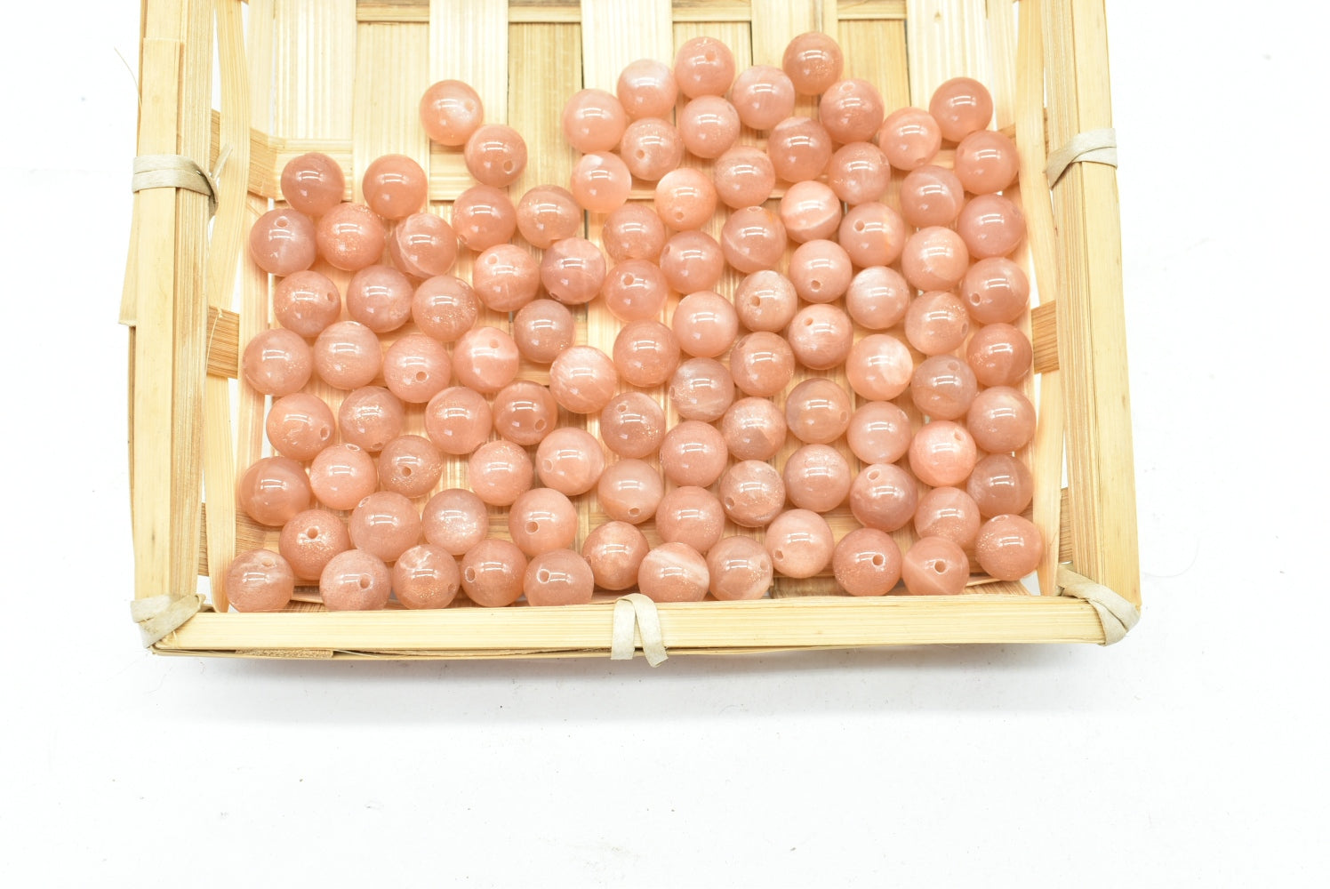 Sunstone Beads 8 mm Perforated Quality AA - 3 Beads