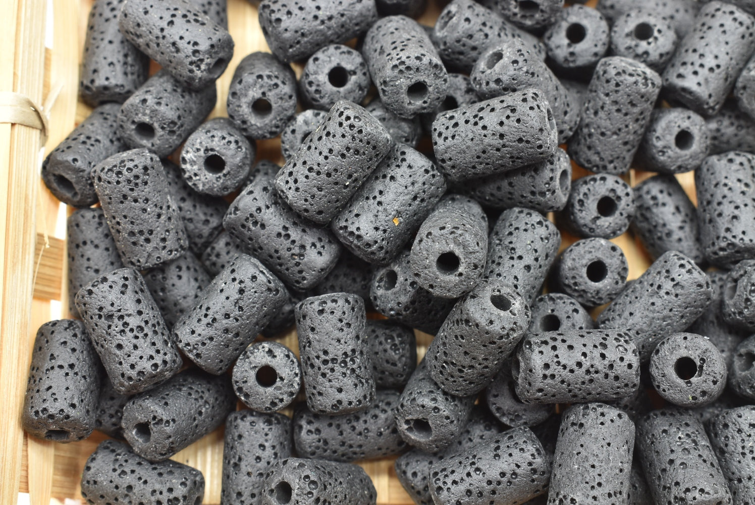 Solid Lava Beads 14 mm Perforated - 5 Beads